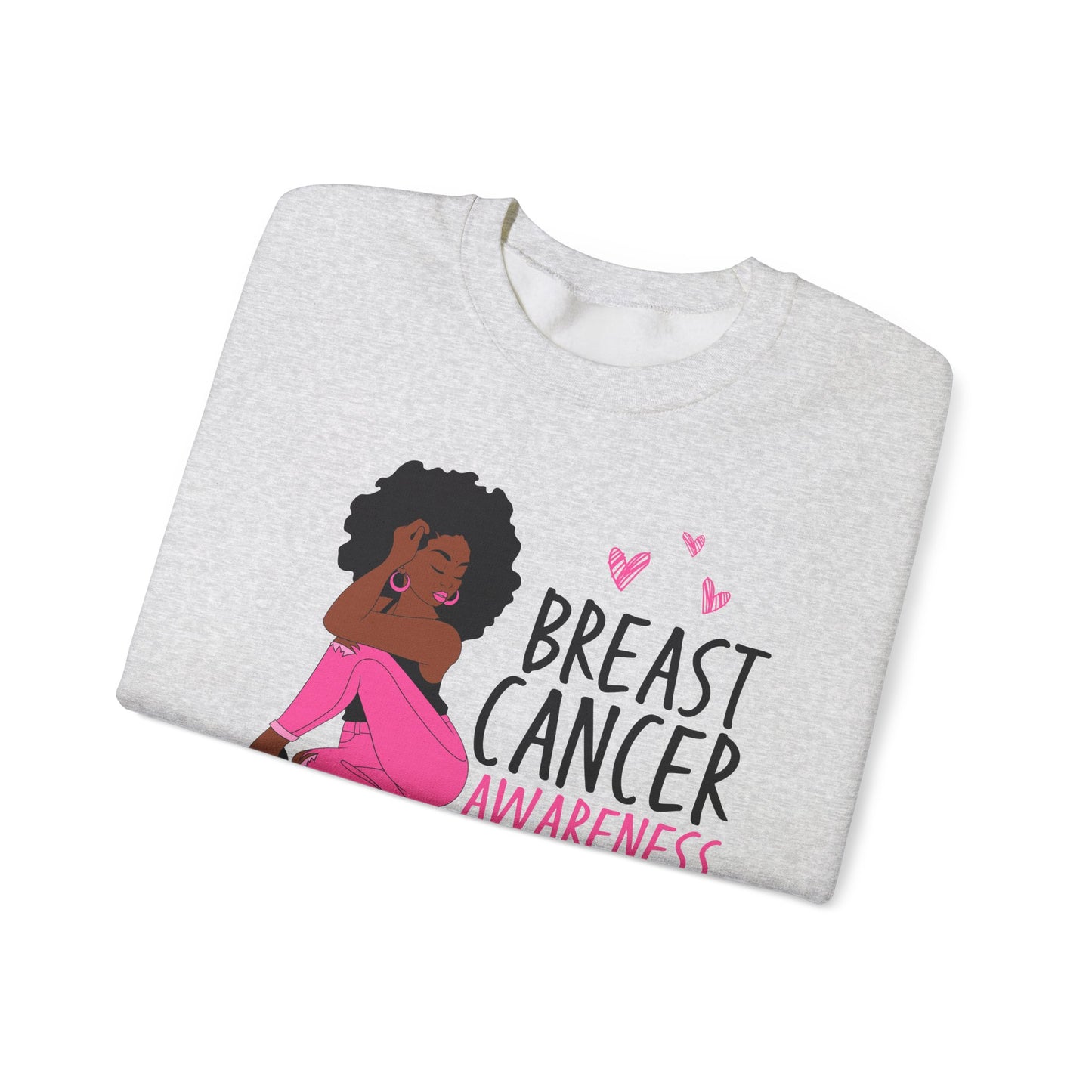 💕✨ Pink Awareness Woman Sweatshirt – Elegant Breast Cancer Support Crewneck