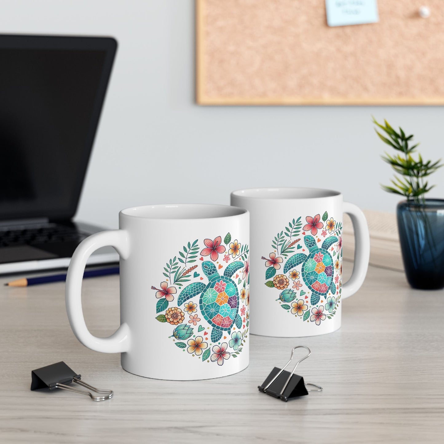 🐢 Personalized Sea Turtle Mug – A Beautiful Blend of Nature and Color! 🌸