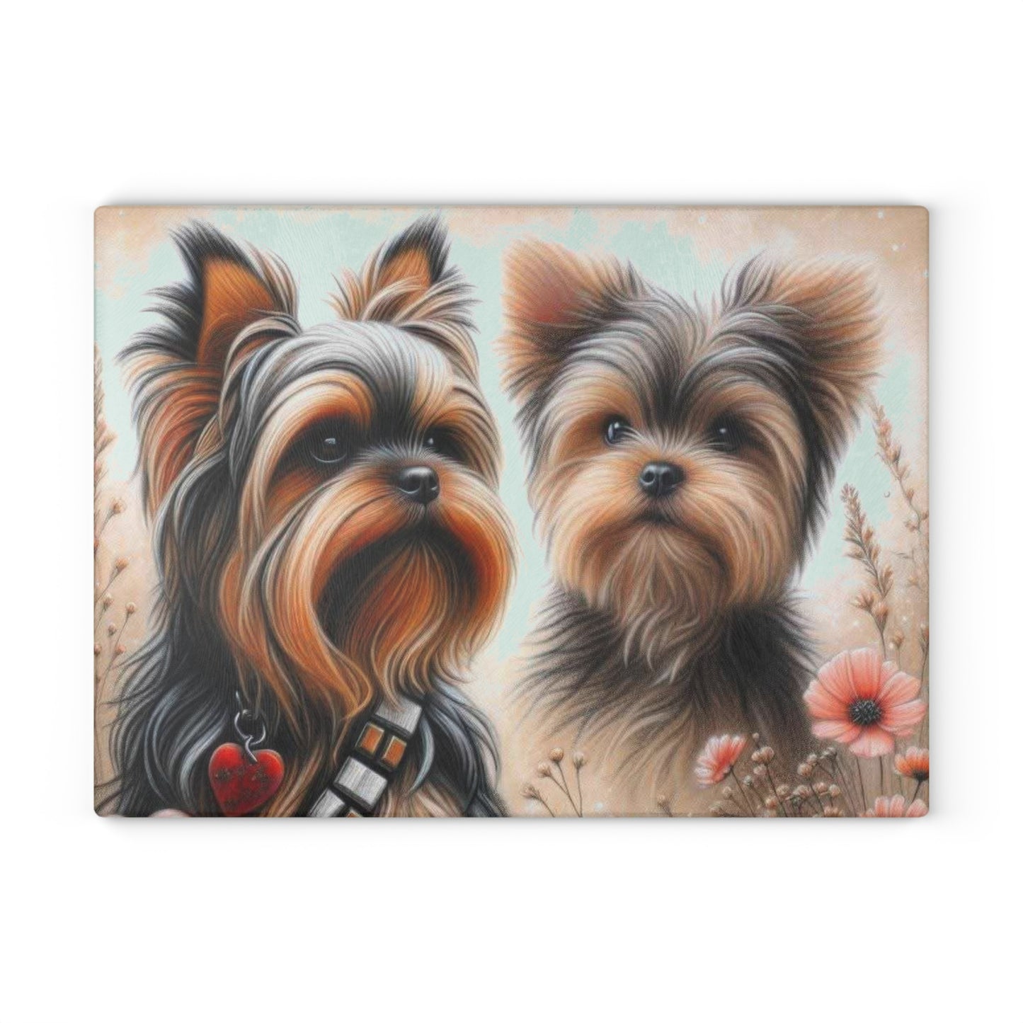Tabla de cortar de Yorkshire Terrier, Yorkshire Terrier, Chewbacca, regalo para amantes de los perros, vidrio templado, regalo de inauguración de la casa, regalo de chef, tabla de charcutería, regalo único.