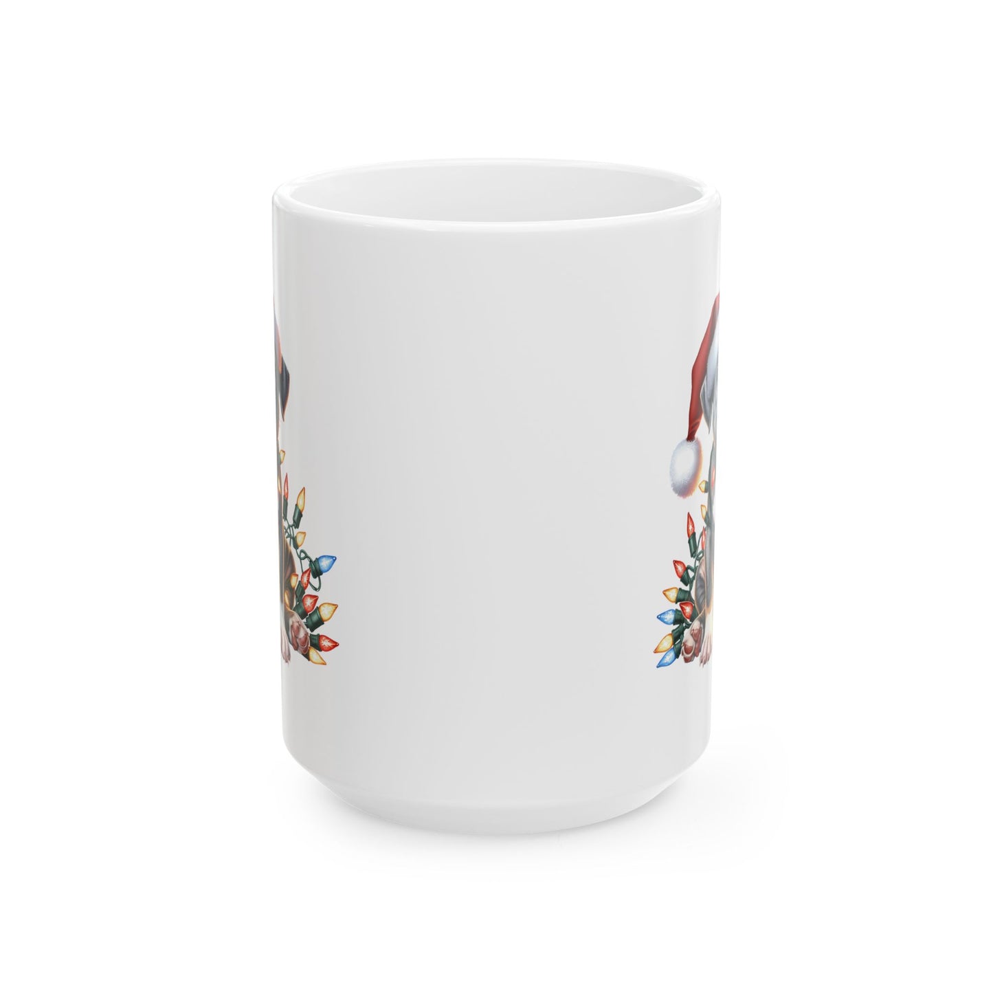 🎄 Pitbull Christmas Lights Mug – Holiday Cheer for Dog Lovers 🐾