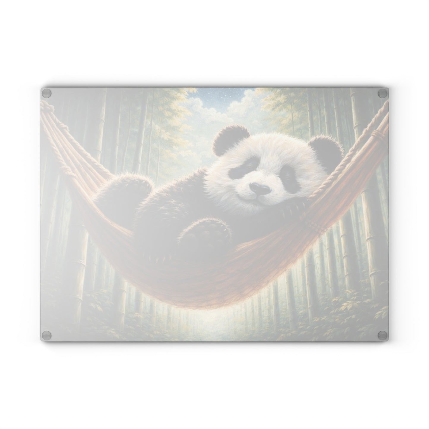 Sleeping Panda in Bamboo Forest Glass Cutting Board – Peaceful Wildlife Nature Artwork