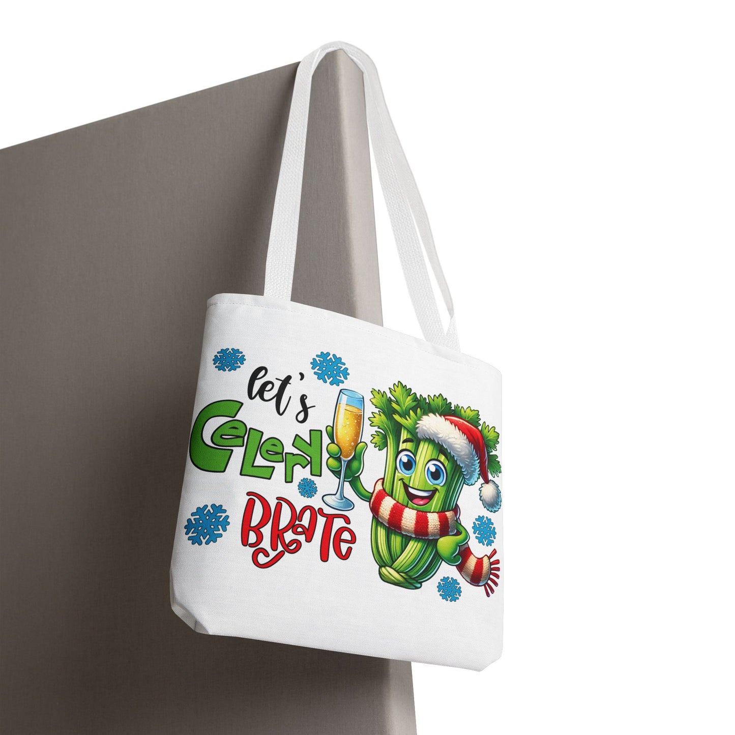 🥂 Let’s Celery-brate Christmas Tote Bag – Fun, Festive & Eco-Friendly 🎄