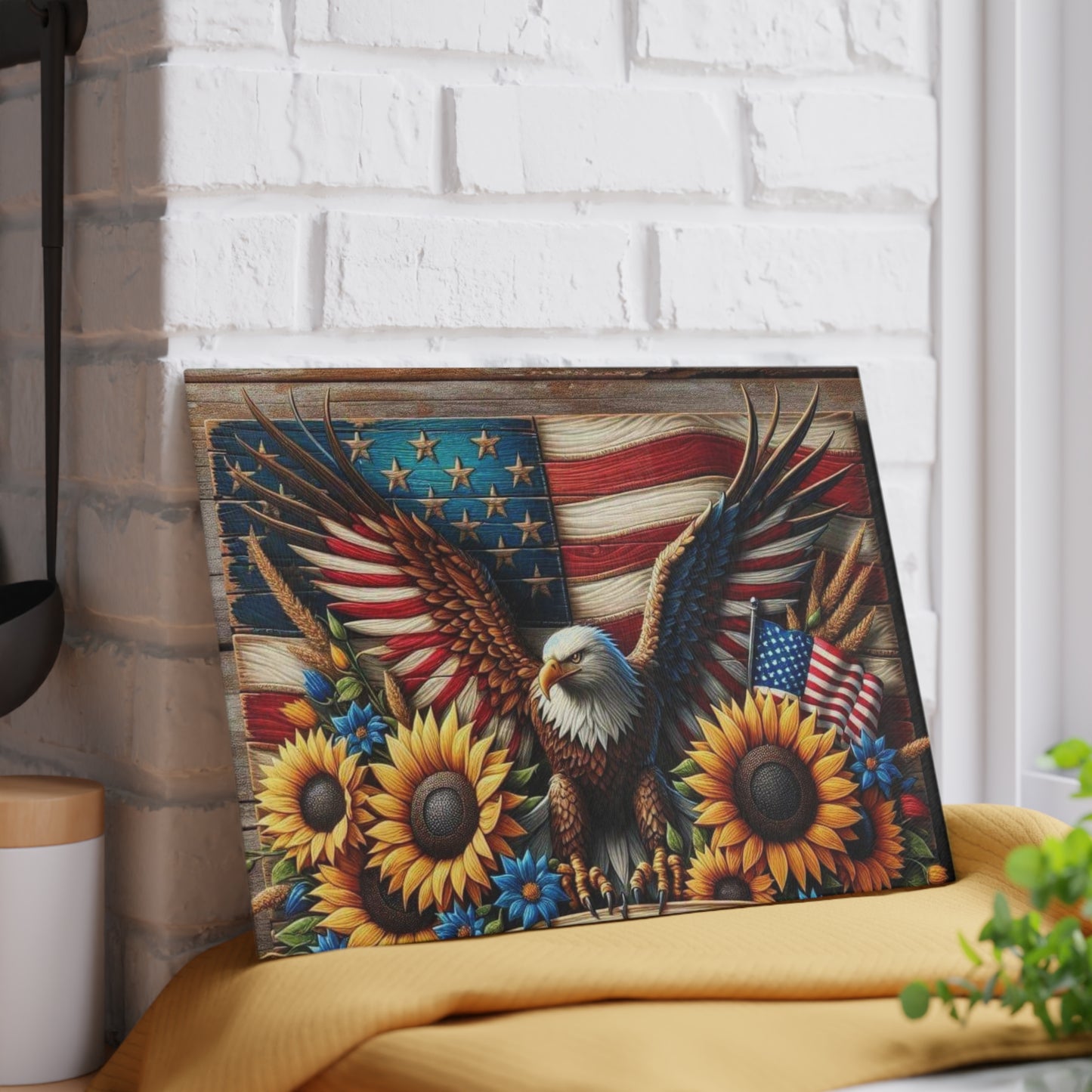 Tabla de cortar con águila, cocina rústica, decoración de vida silvestre, arte de cocina con águila, regalo de águila, águila americana, tabla de charcutería, decoración natural