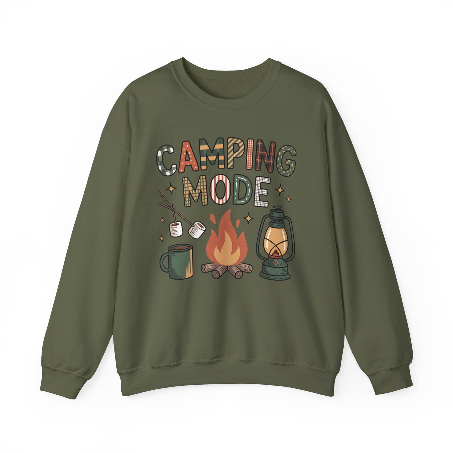 🍂🔥 Camping Mode Sweatshirt – S’mores, Campfires & Cozy Vibes 🏕️☕