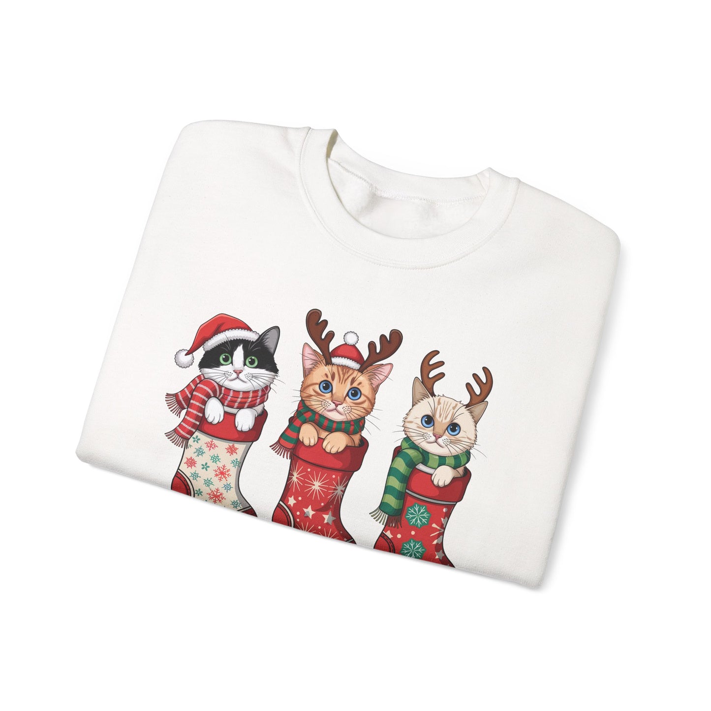 🐱🎄 Kitties in Stockings Sweatshirt – Cozy & Adorable Holiday Cats 🧦✨