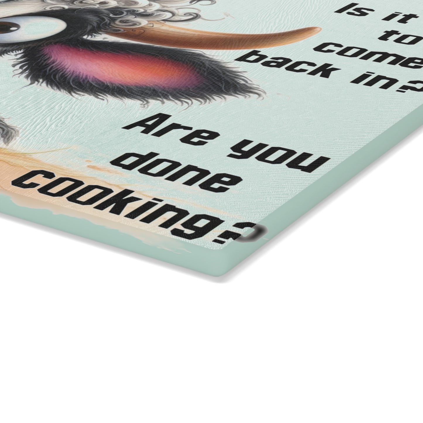 Are You Done Cooking Glass Cutting Board – Funny Cow Kitchen Art Display