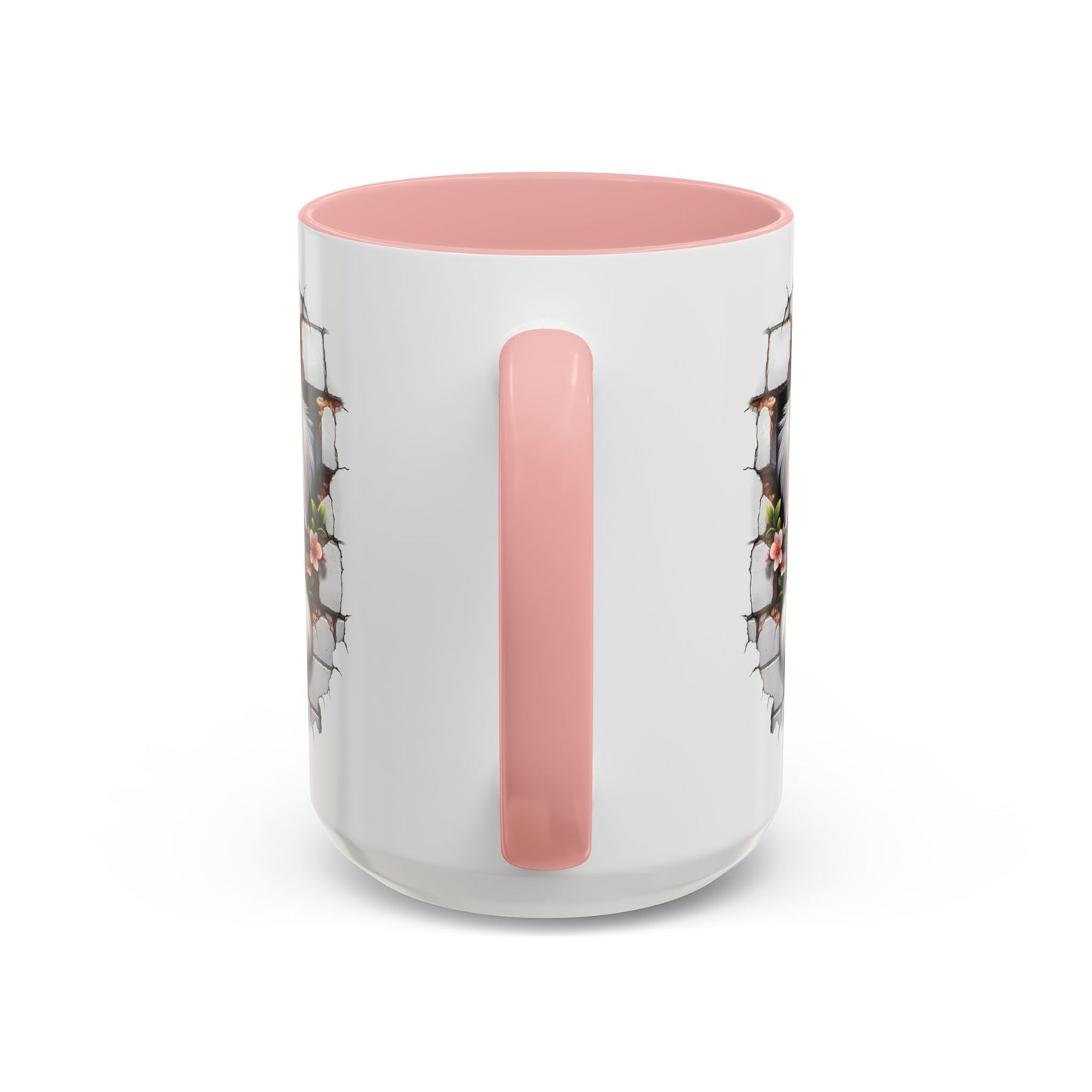 🎀🐶 Maltese Puppy Accent Mug – Cute Peek-Through Dog Design for Animal Lovers ☕💖