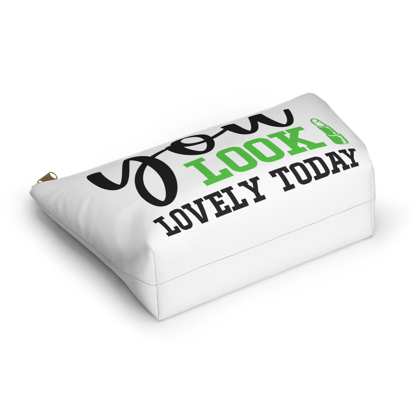 Accessory Pouch – "You Look Lovely Today" Green Makeup Bag