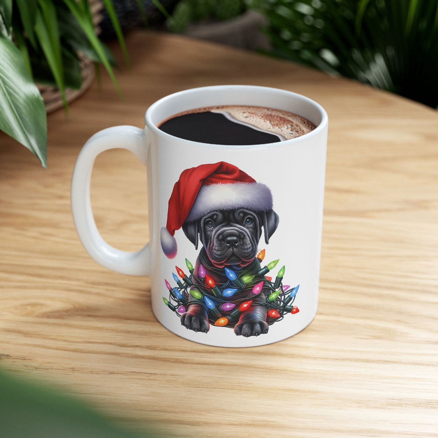 🎄 Cane Corso Christmas Lights Mug – Big Pup Energy for the Holidays 🎅🐾