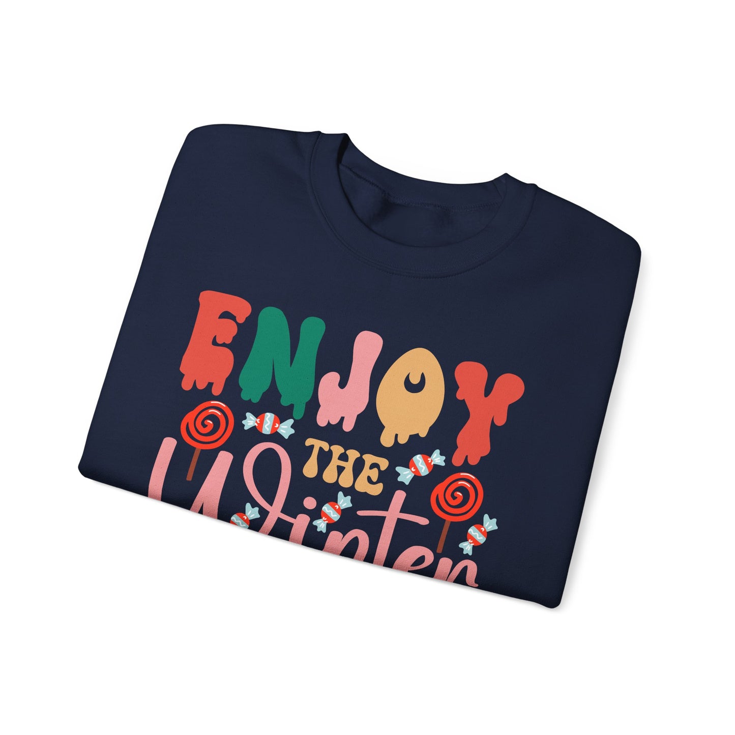 ❄️☕ Enjoy the Winter Sweatshirt – Cozy Snowflake & Cocoa Season Vibes 🧣✨