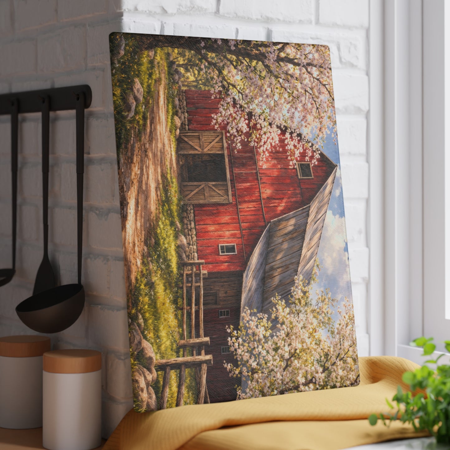 Red Spring Barn Blossom Glass Cutting Board