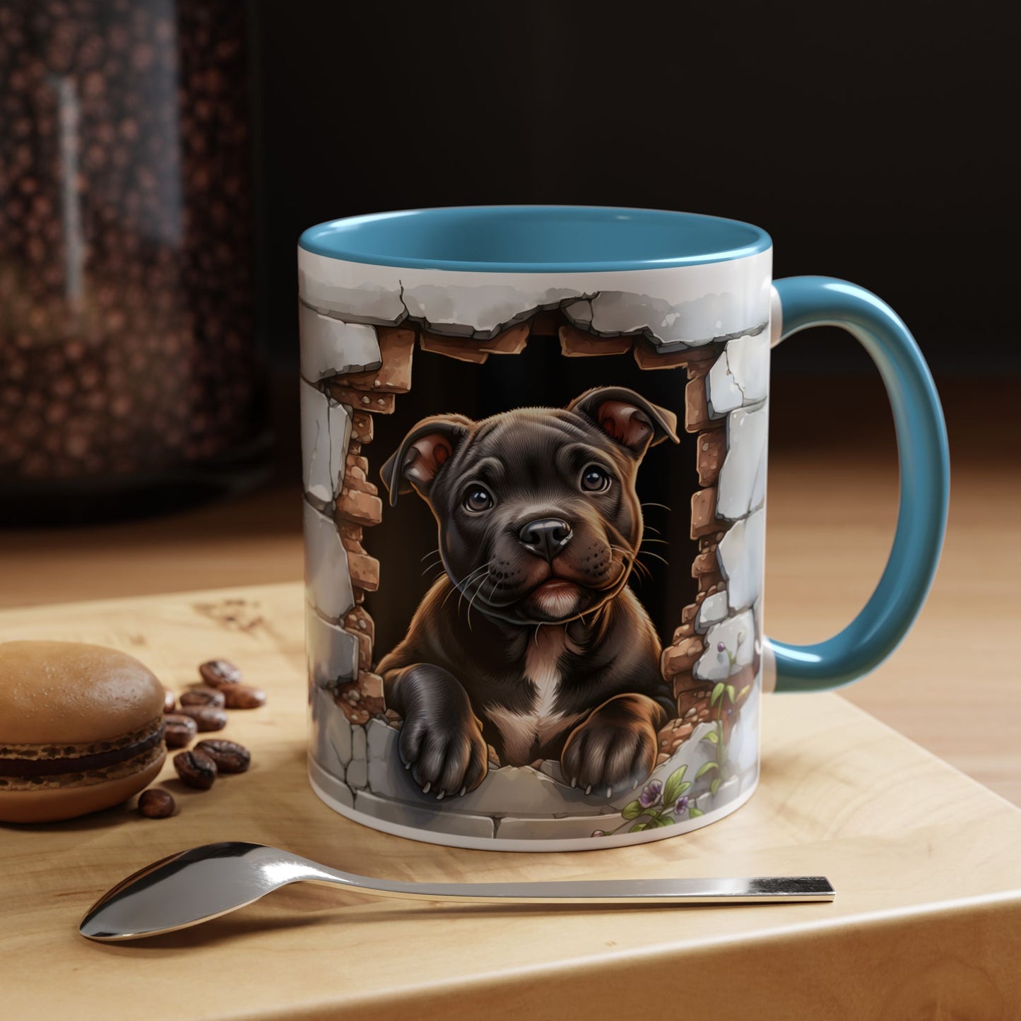 🐶☕ Pit Bull Puppy Accent Mug – Cute Breakthrough Pup Design ✨