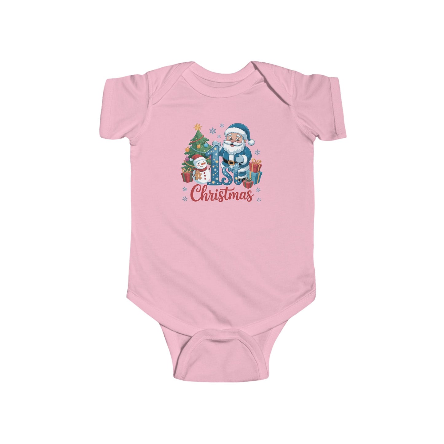 🎅❄️ My 1st Christmas Baby Onesie – Blue Santa & Snowman Festive Keepsake 🍼✨