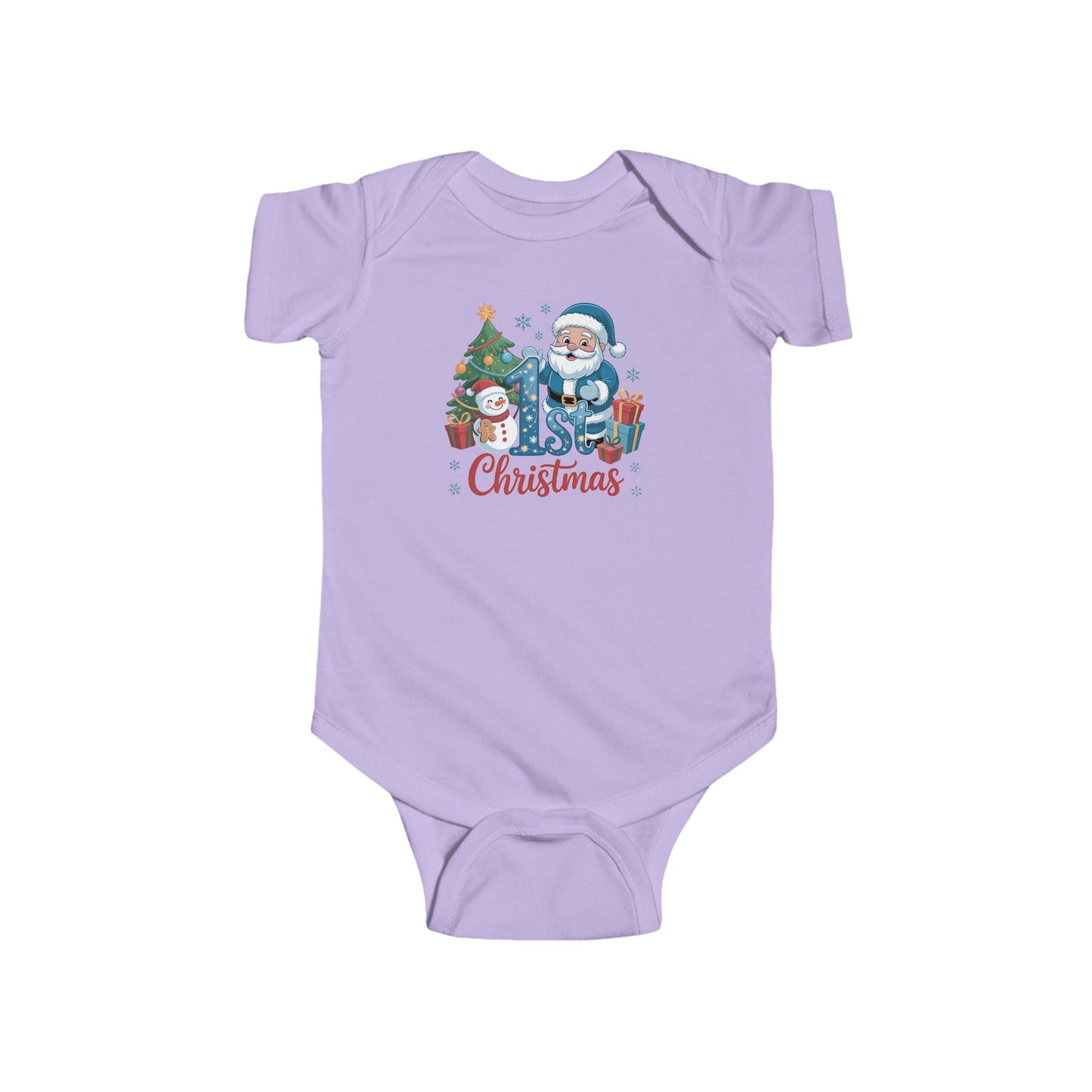 🎅❄️ My 1st Christmas Baby Onesie – Blue Santa & Snowman Festive Keepsake 🍼✨