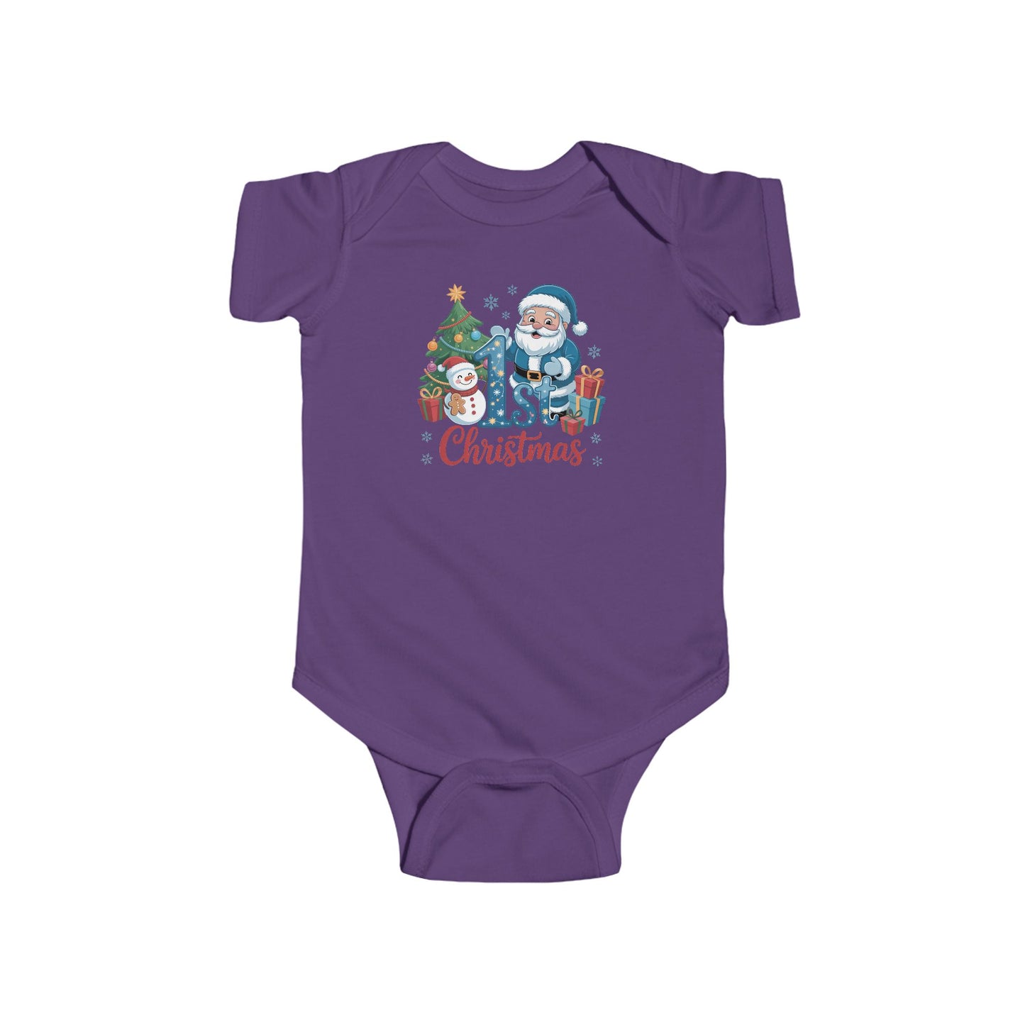 🎅❄️ My 1st Christmas Baby Onesie – Blue Santa & Snowman Festive Keepsake 🍼✨