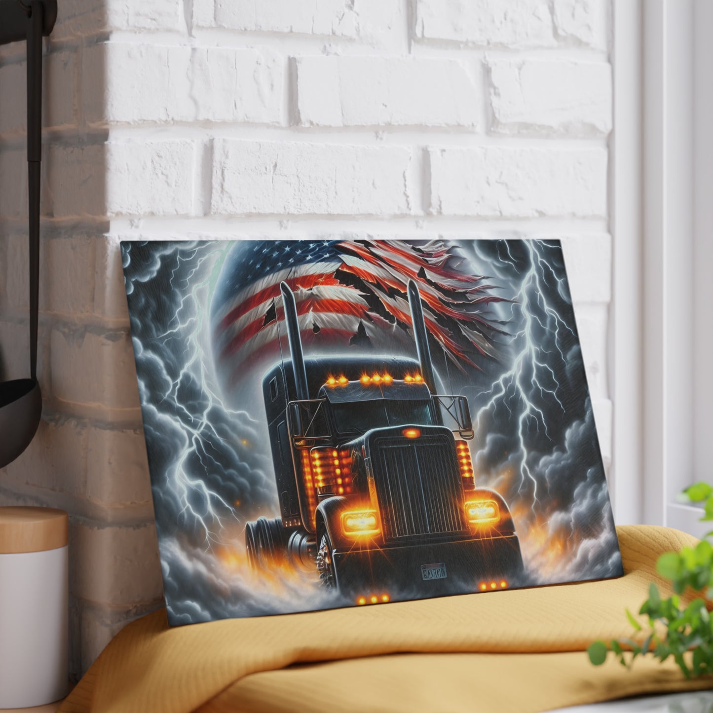 🚛⚡ American Trucker Storm Cutting Board – Power and Pride for Your Kitchen 🇺🇸