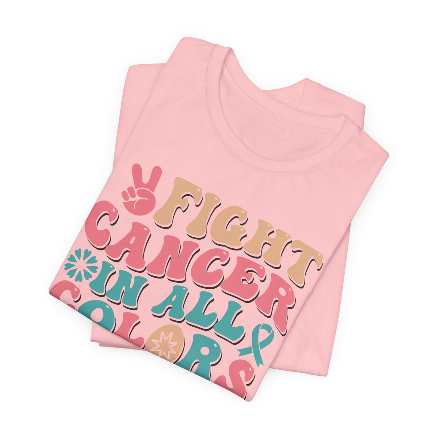 🌈✊ Fight Cancer in All Colors T-Shirt – Bold Retro Awareness Tee for Every Ribbon 🎗️