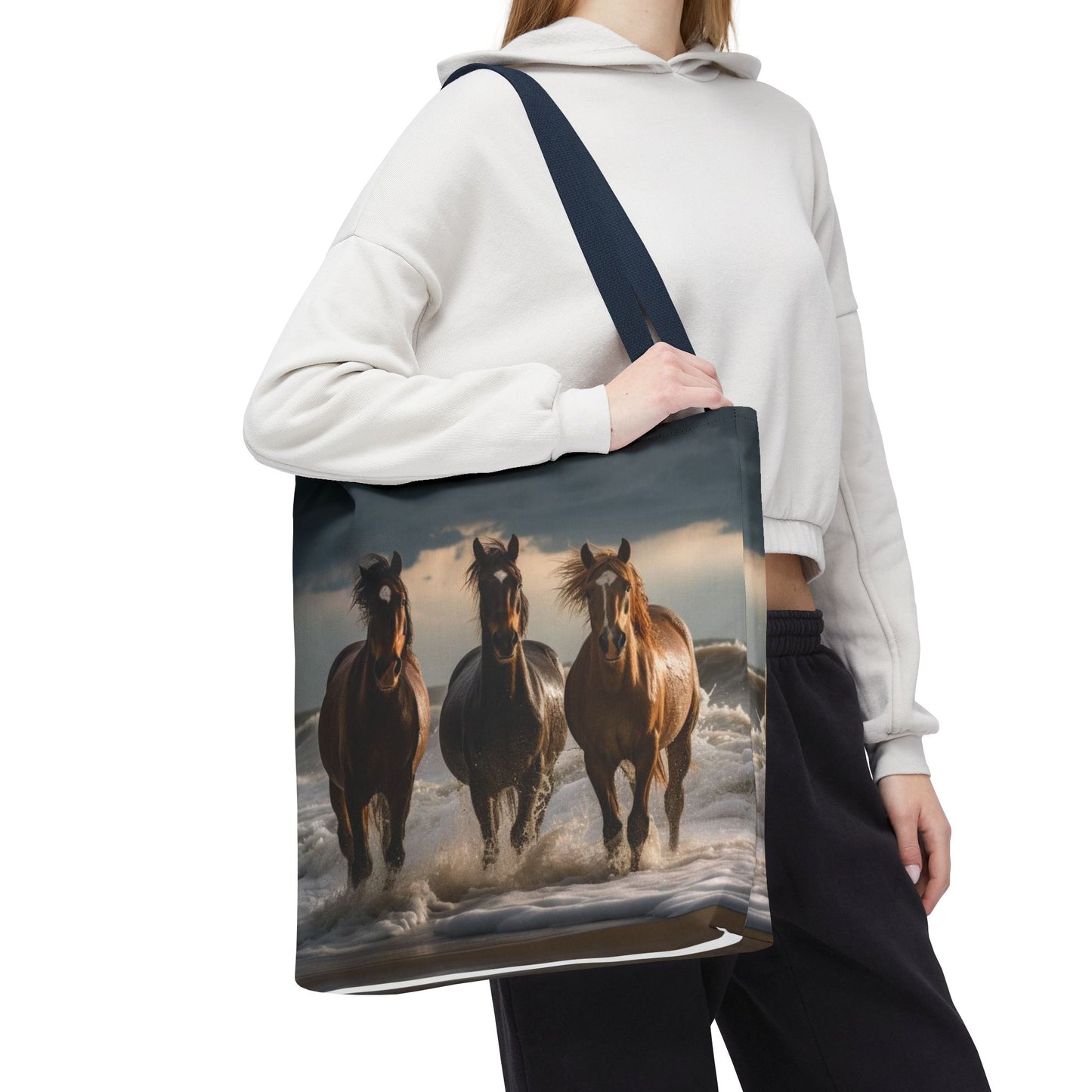 Bolsa de mano Caballos salvajes al anochecer: un bolso de mano atrevido inspirado en la naturaleza para amantes de los caballos