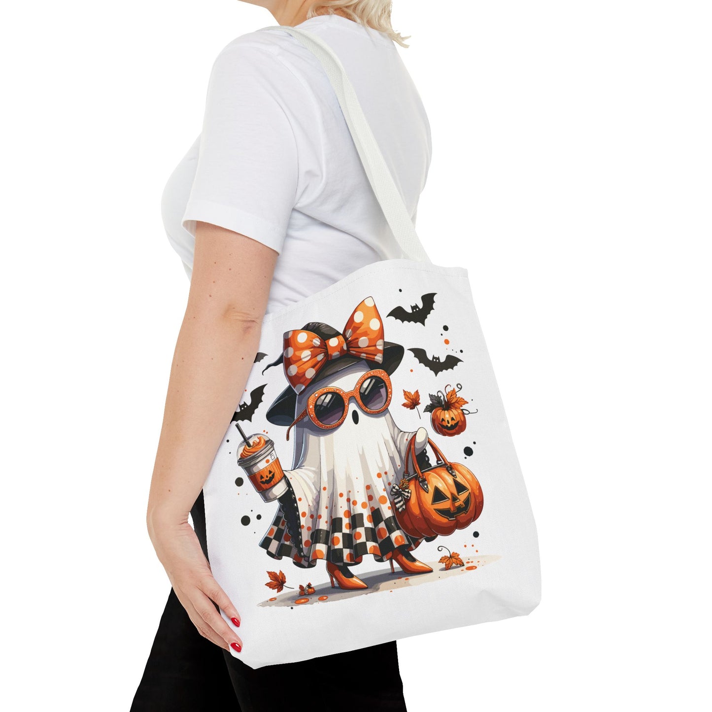 🧡 Chic Ghost Halloween Tote Bag – Sassy, Stylish & Spook-tacular 👻🎃