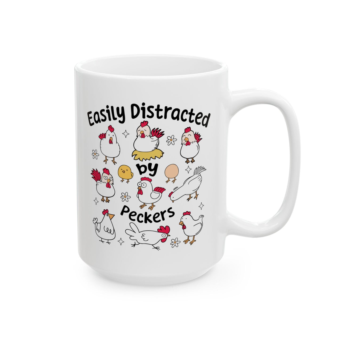 🐔 Funny Chicken Mug – Quirky Hens, Eggs & Daisies for the Chicken Obsessed! 🌼🥚