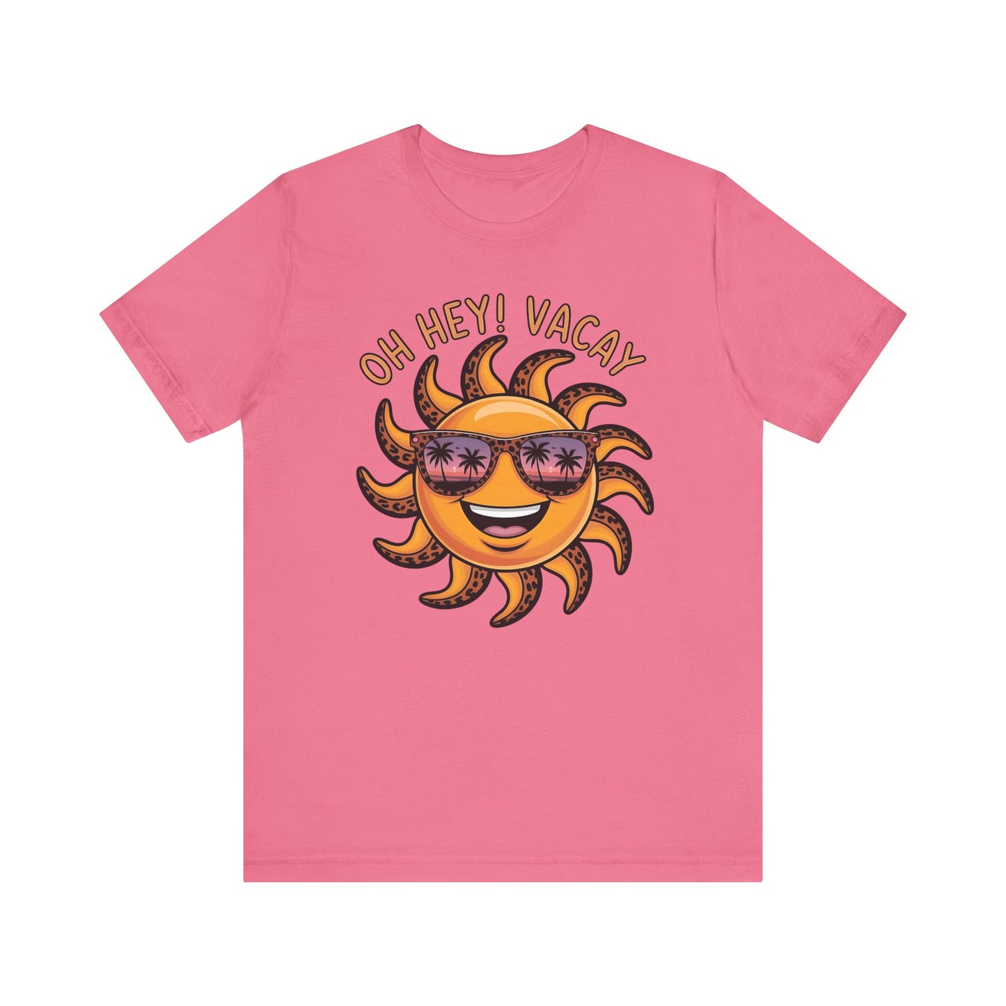 ☀️ ¡Hola! Camiseta de vacaciones – Sol sonriente con gafas de sol | Camiseta gráfica de verano para mujer