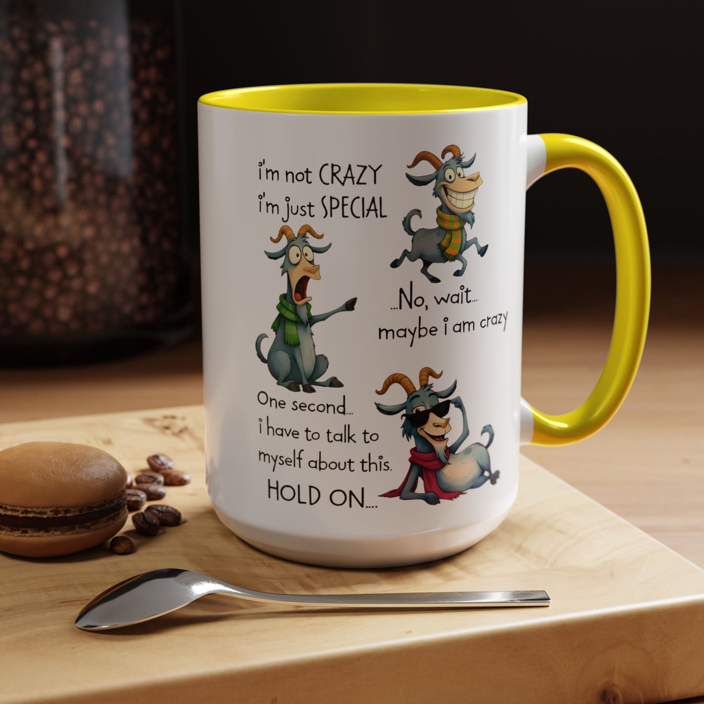 Funny Goat Quote Coffee Mug – “I’m Not Crazy, I’m Just Special” Humor Mug