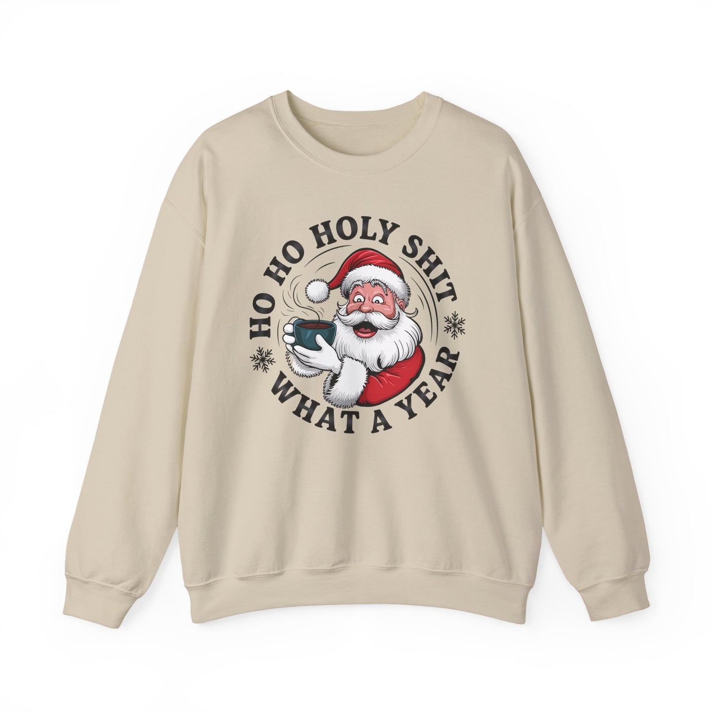 🎅☕ Ho Ho Holy Sh*t—What a Year! Santa Coffee Sweatshirt 🎄🔥