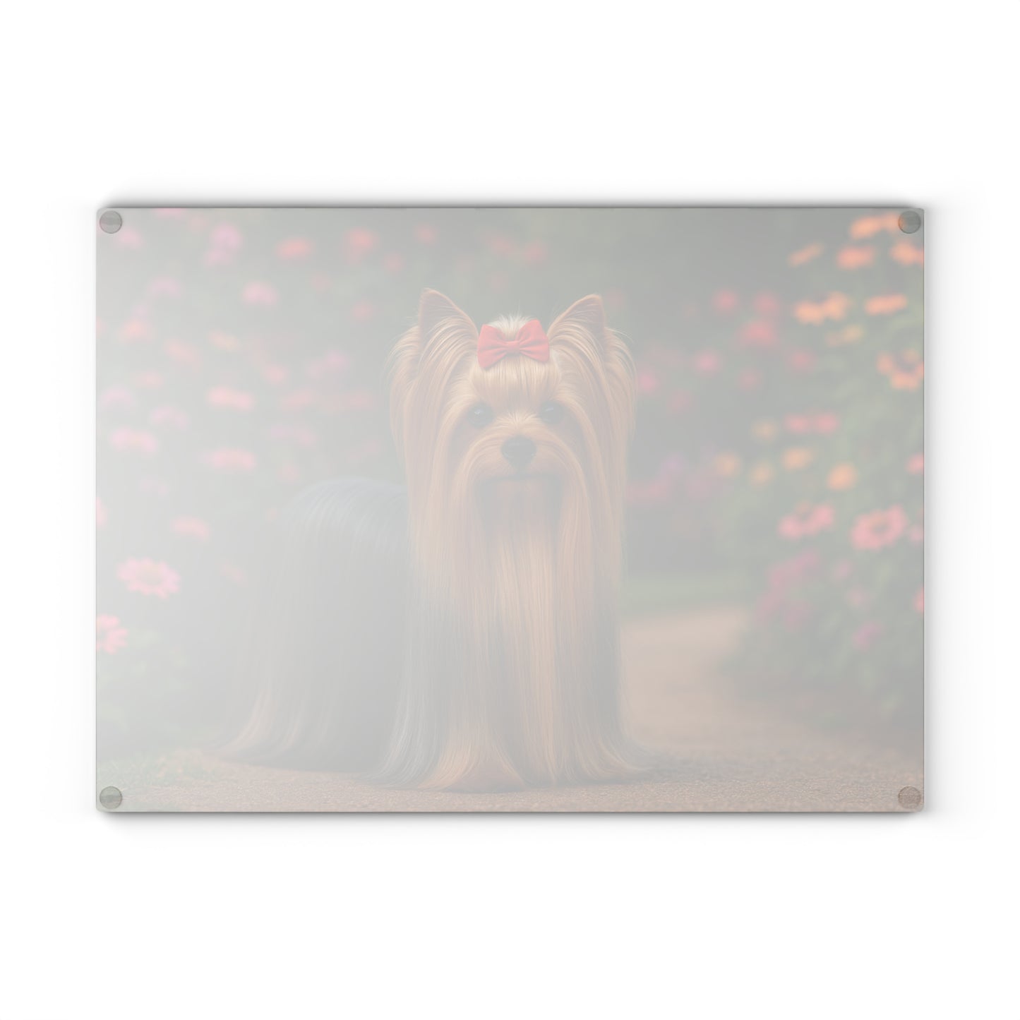 🐾🌸 Yorkie in Bloom Cutting Board – Elegant Floral Beauty for Your Kitchen 🌼