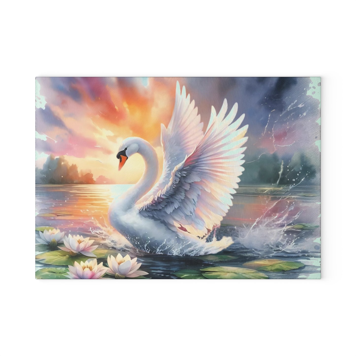 Swan cutting Board, Tempered Glass Cutting Board, Charcuterie Board, Chopping Board, Housewarming Gift Custom cutting board