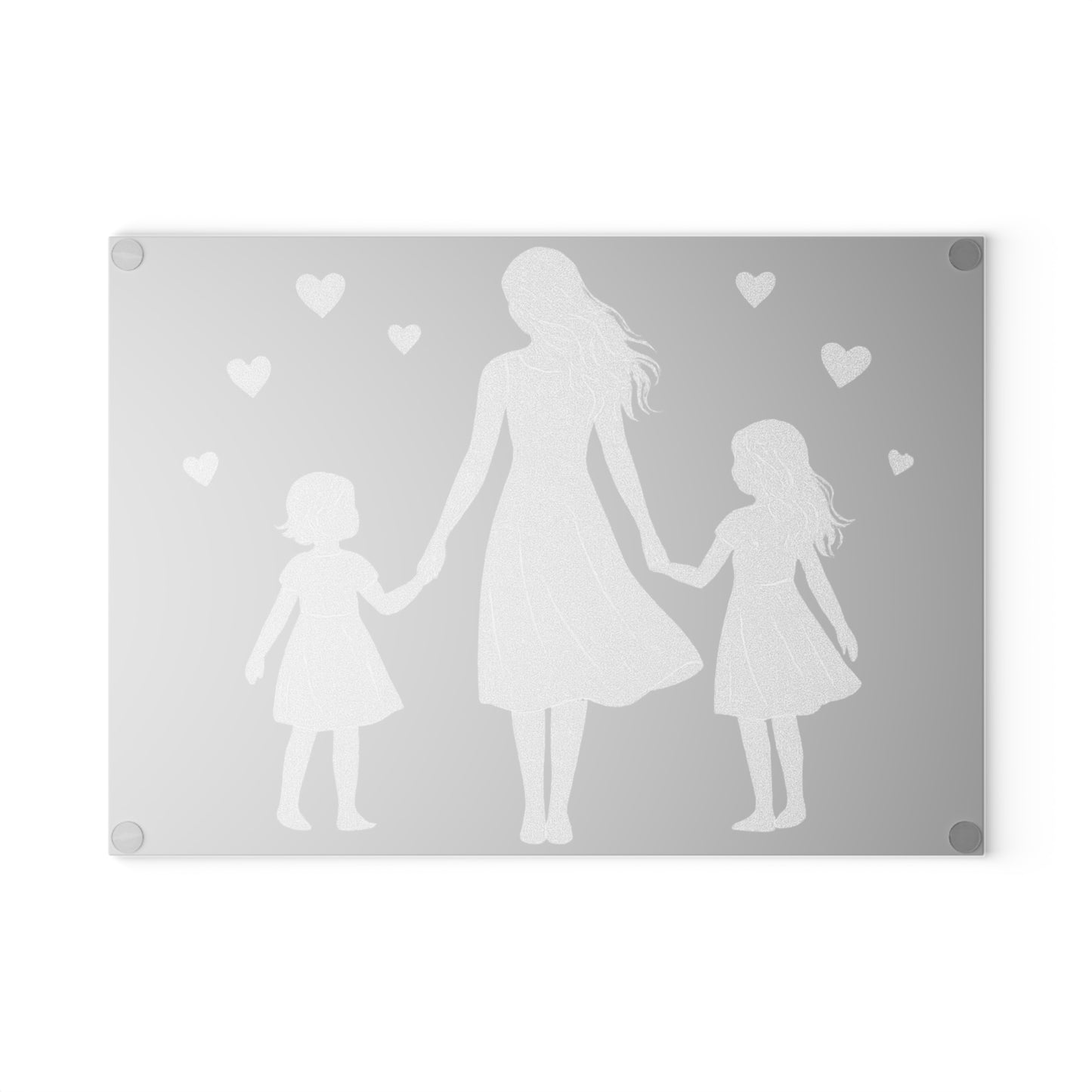 👩‍👧‍👧✨ Motherhood Silhouette Cutting Board – Heartfelt Love for Your Kitchen 💖🌸