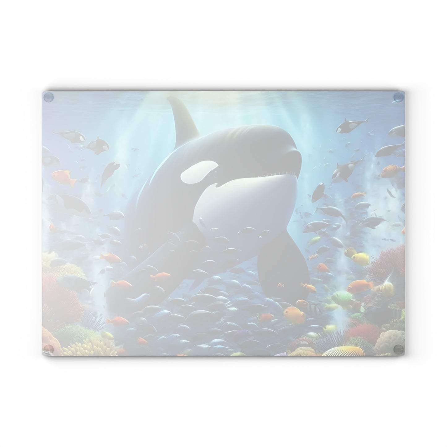 Tabla de cortar con escena oceánica, diseño de ballena, decoración de cocina, regalo para chefs, casa de playa, regalo de inauguración de la casa, cocina costera, tabla de charcutería