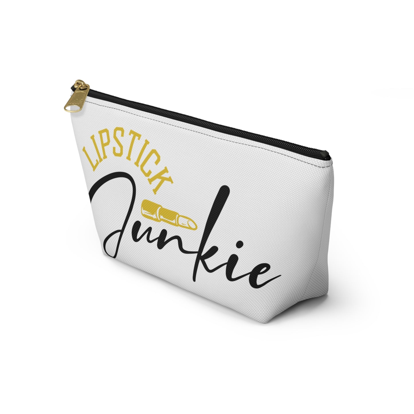 Accessory Pouch – "Lipstick Junkie" Yellow Makeup Bag