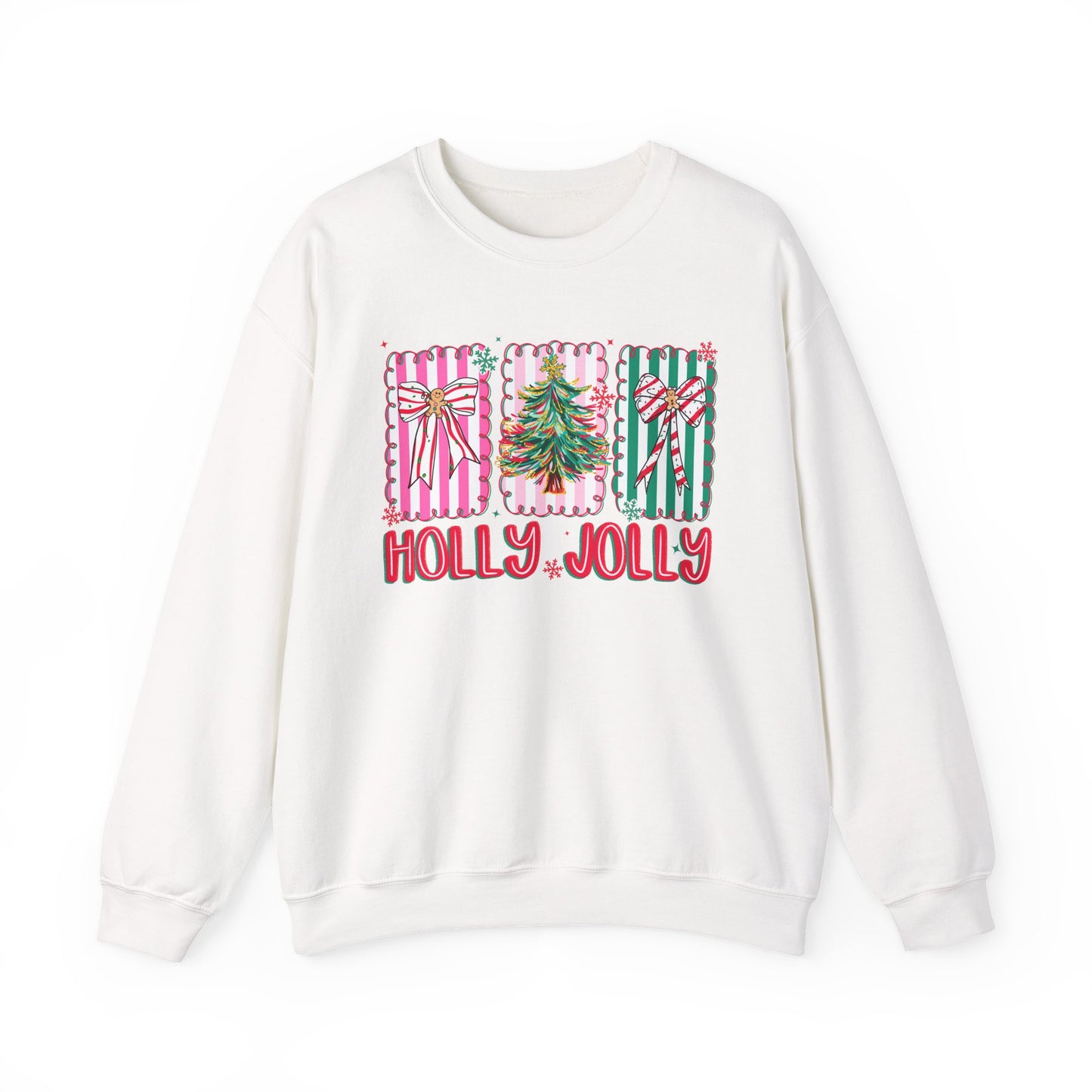 🎀✨ Holly Jolly Retro Sweatshirt – Festive Bows & Christmas Cheer