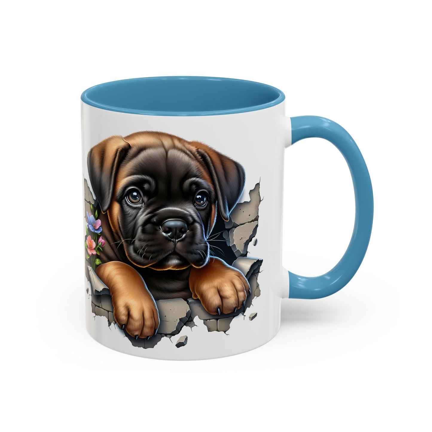 🧡 Boxer Puppy Accent Mug – Adorable Peek-Through Cup for Dog Lovers