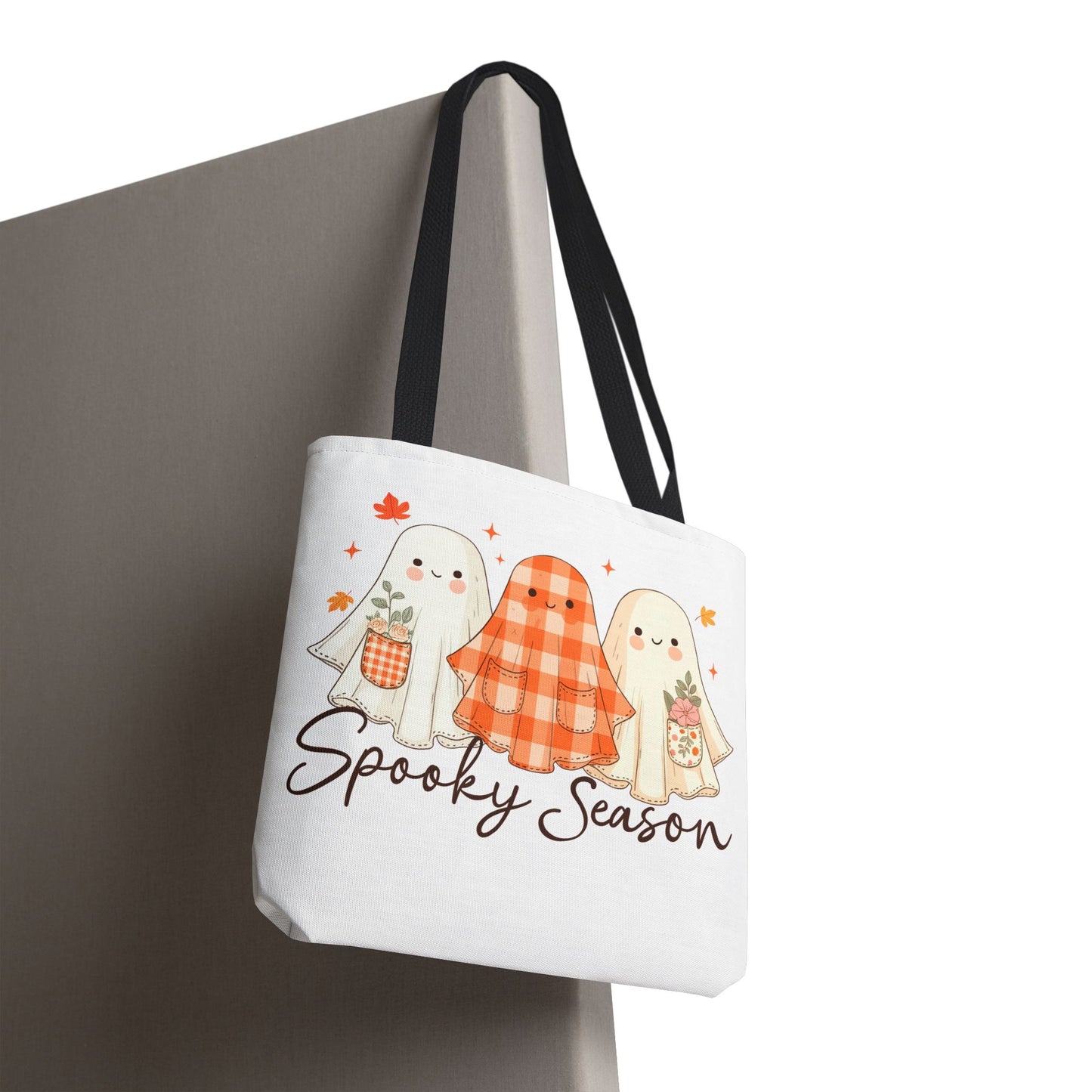 👻 Spooky Season Ghost Friends Tote Bag – Cozy Fall Vibes with a Cute Twist 🍂👜