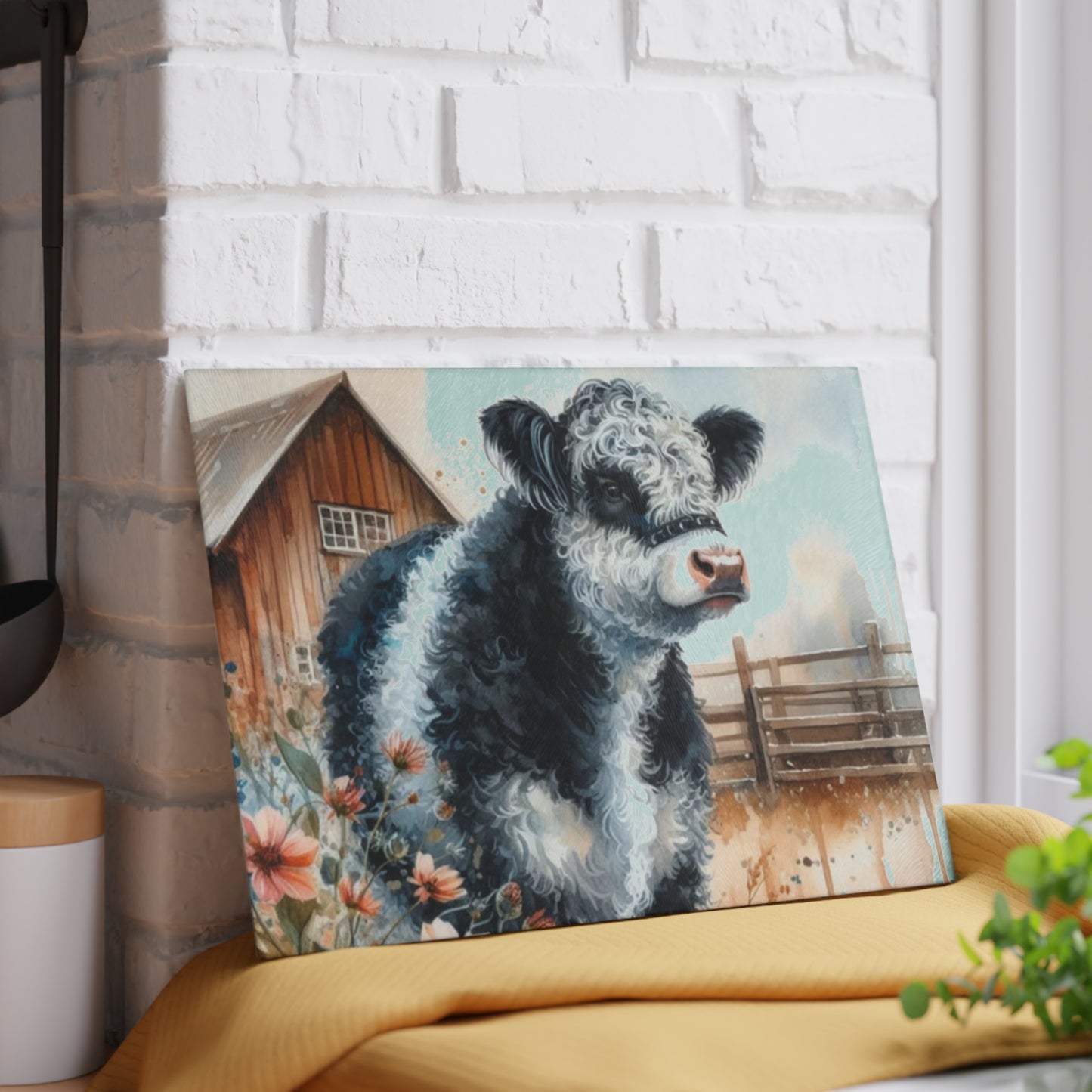 🐮 Oreo Cow Farmhouse Cutting Board – Rustic Country Charm for Your Kitchen 🌾