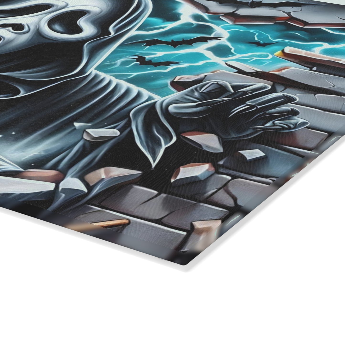 👻 Screaming Phantom Wall Break Cutting Board – Haunted Glow & Midnight Mayhem Kitchen Decor ⚡🦇
