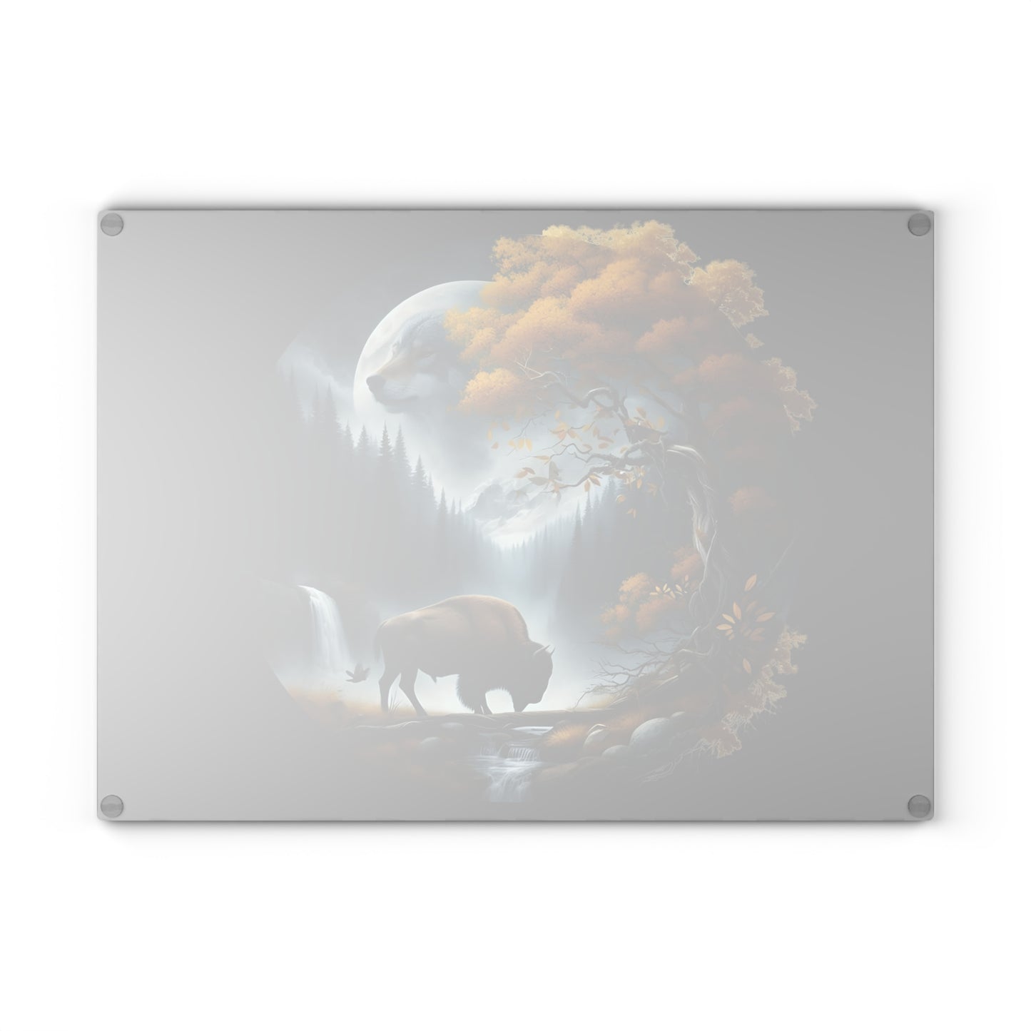 🌌 Mystic Bison Moonlight Cutting Board – Wilderness Spirit for Your Kitchen 🦬