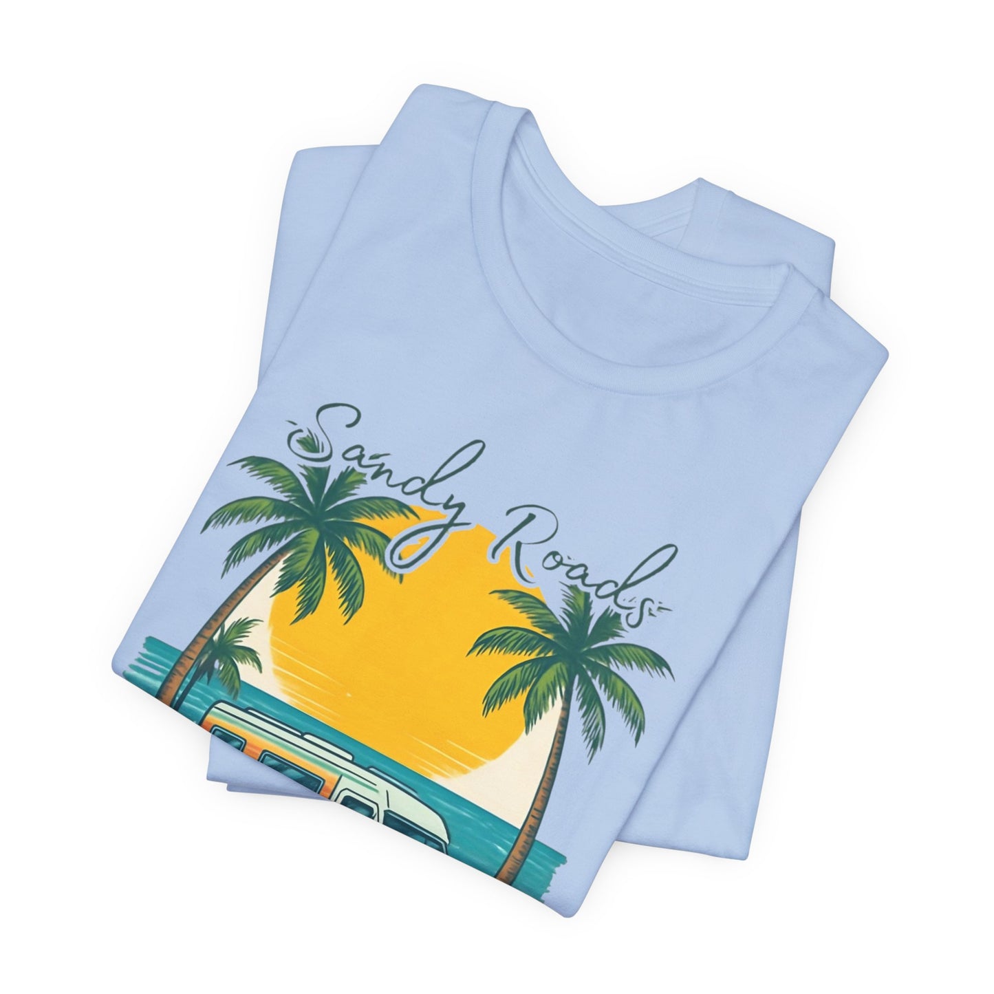 Camiseta Sandy Roads &amp; Salty Air: Camisa playera ligera para mujer para días costeros y ambiente veraniego.
