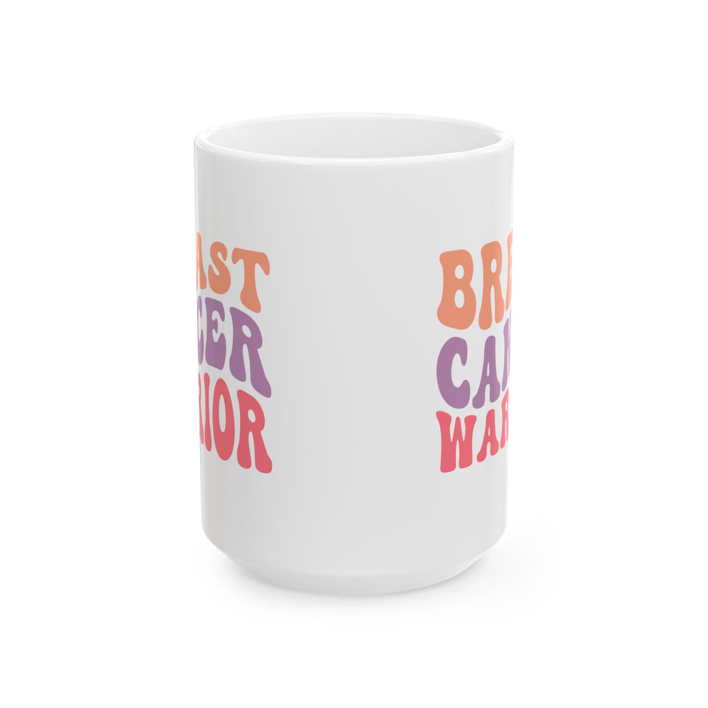 🎀 Breast Cancer Warrior Mug – Retro Strength & Bold Courage 💪