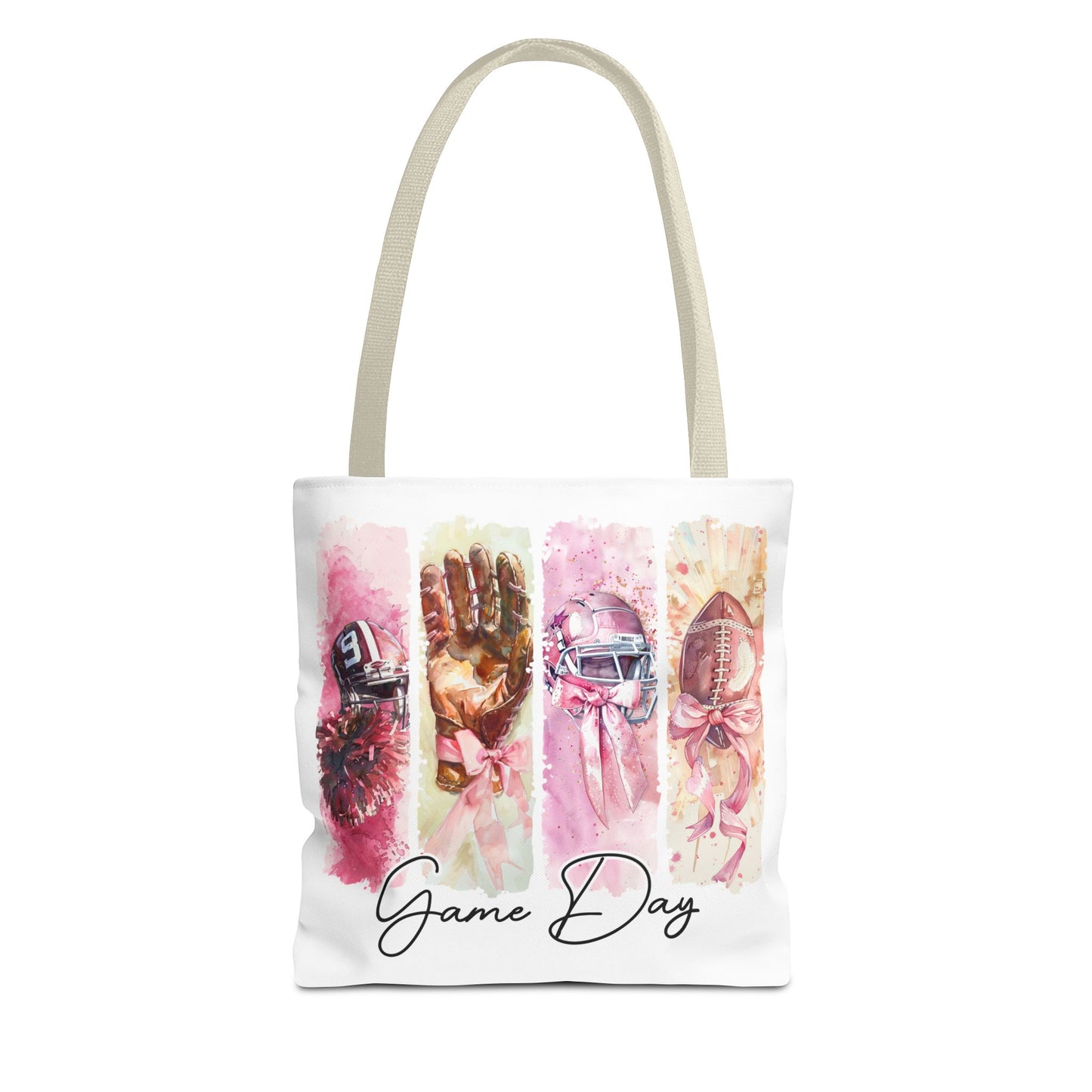 🏈 Game Day Pink Ribbon Tote Bag – Football & Pink Power 💖👜