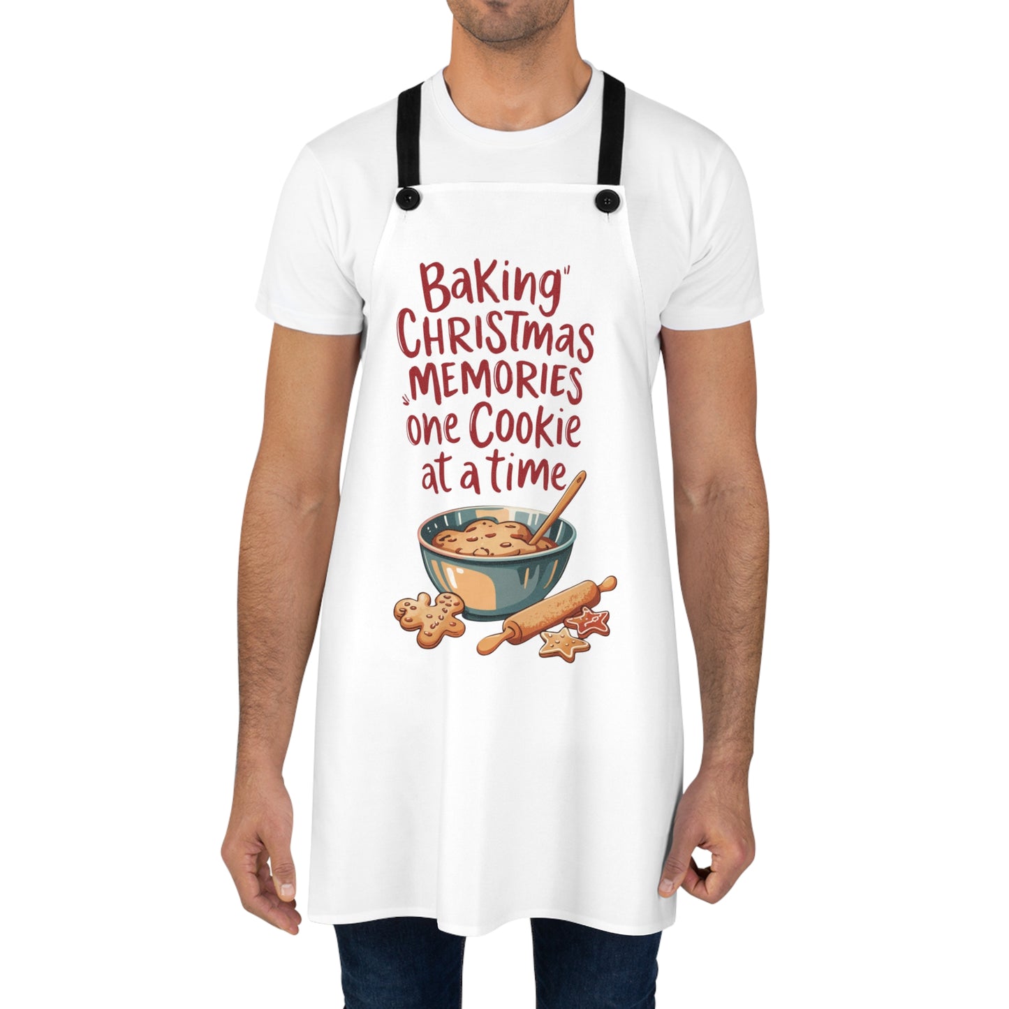 🎄🍪 “Baking Christmas Memories—One Cookie at a Time” Apron – Cozy Kitchen Traditions Start Here