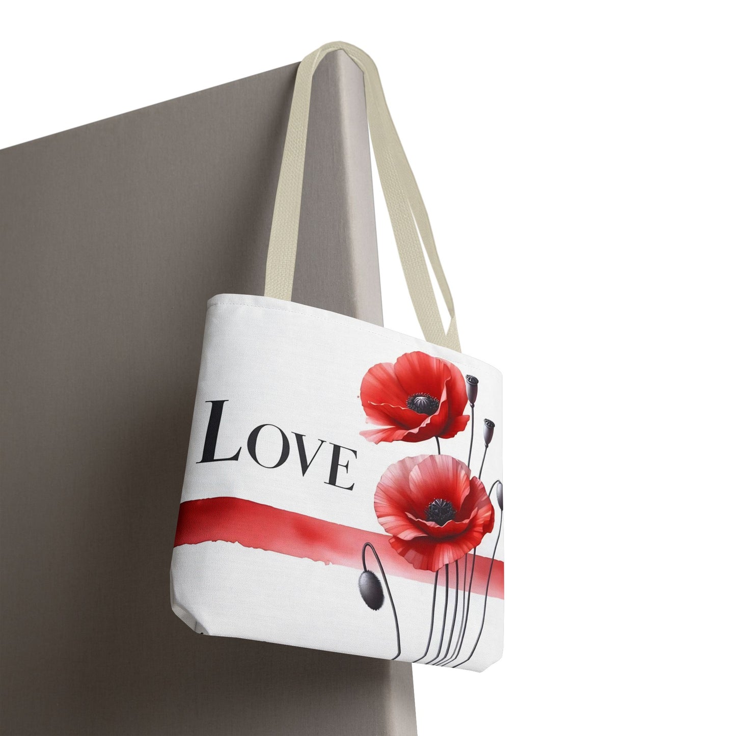 ❤️ Bolso Tote Floral Rojo “Love” – Atrevido, Hermoso y Lleno de Corazón
