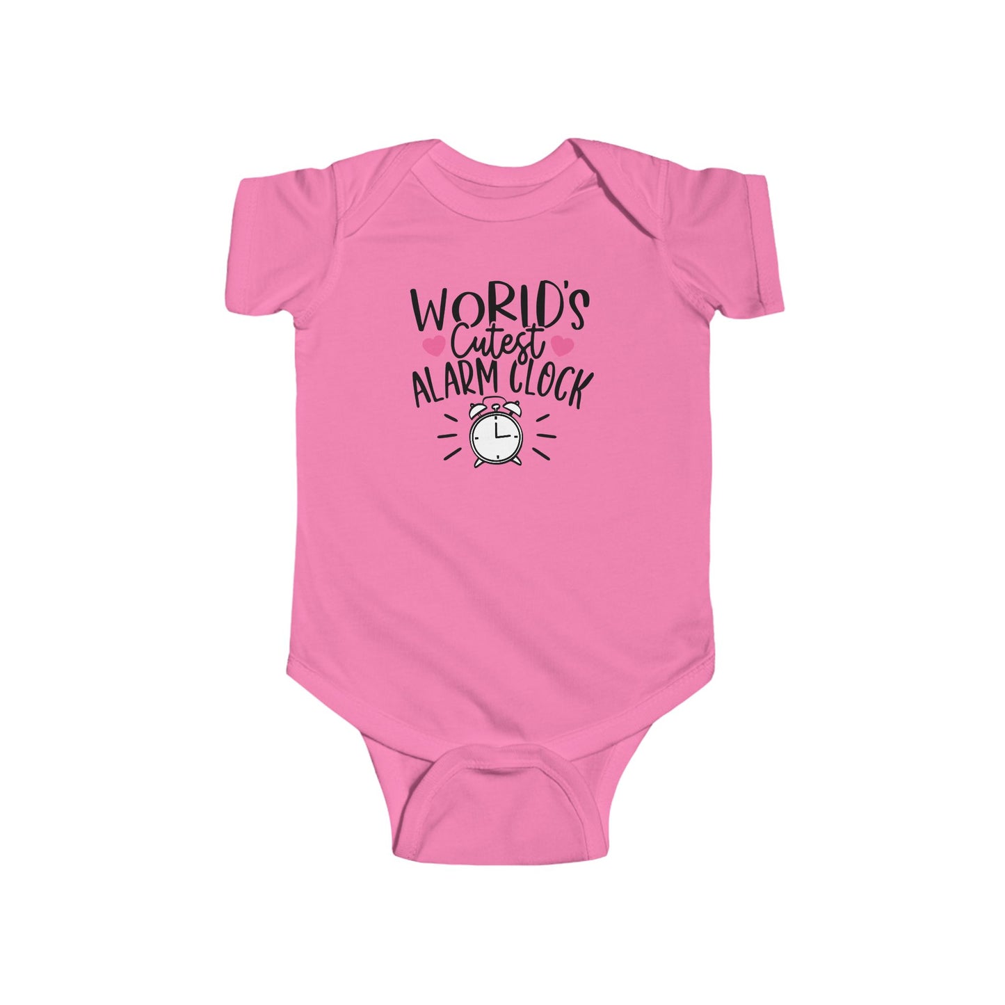 World’s Cutest Alarm Clock Baby Girl Onesie | Funny Infant Bodysuit with Clock Design | Organic Option Available