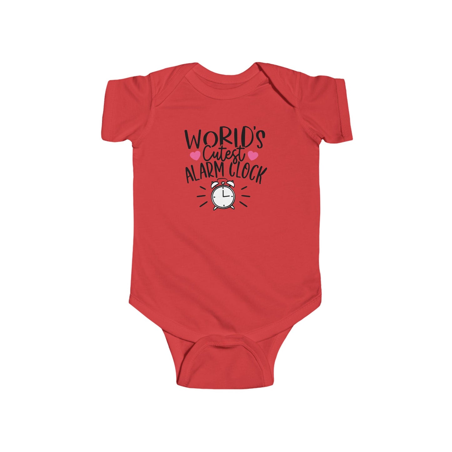 World’s Cutest Alarm Clock Baby Girl Onesie | Funny Infant Bodysuit with Clock Design | Organic Option Available