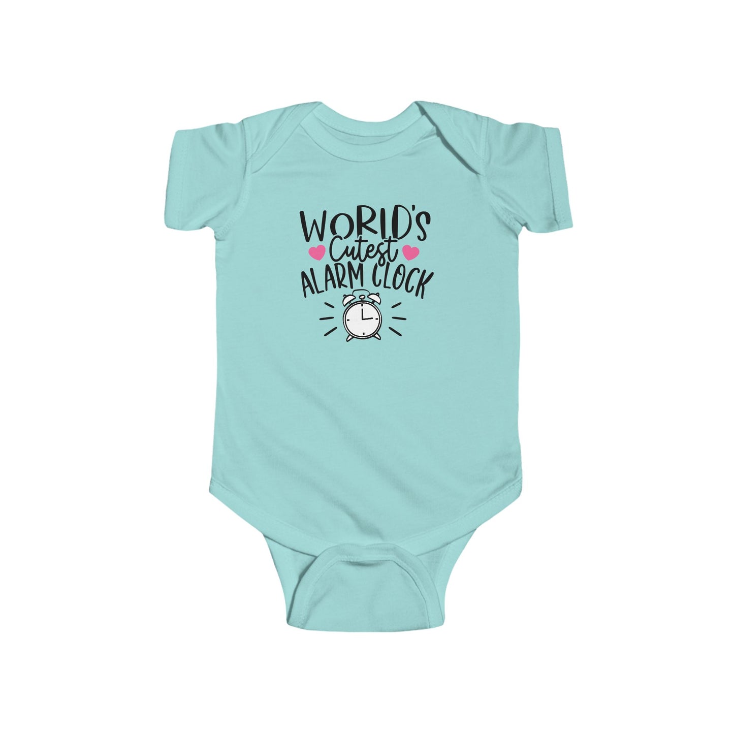 World’s Cutest Alarm Clock Baby Girl Onesie | Funny Infant Bodysuit with Clock Design | Organic Option Available