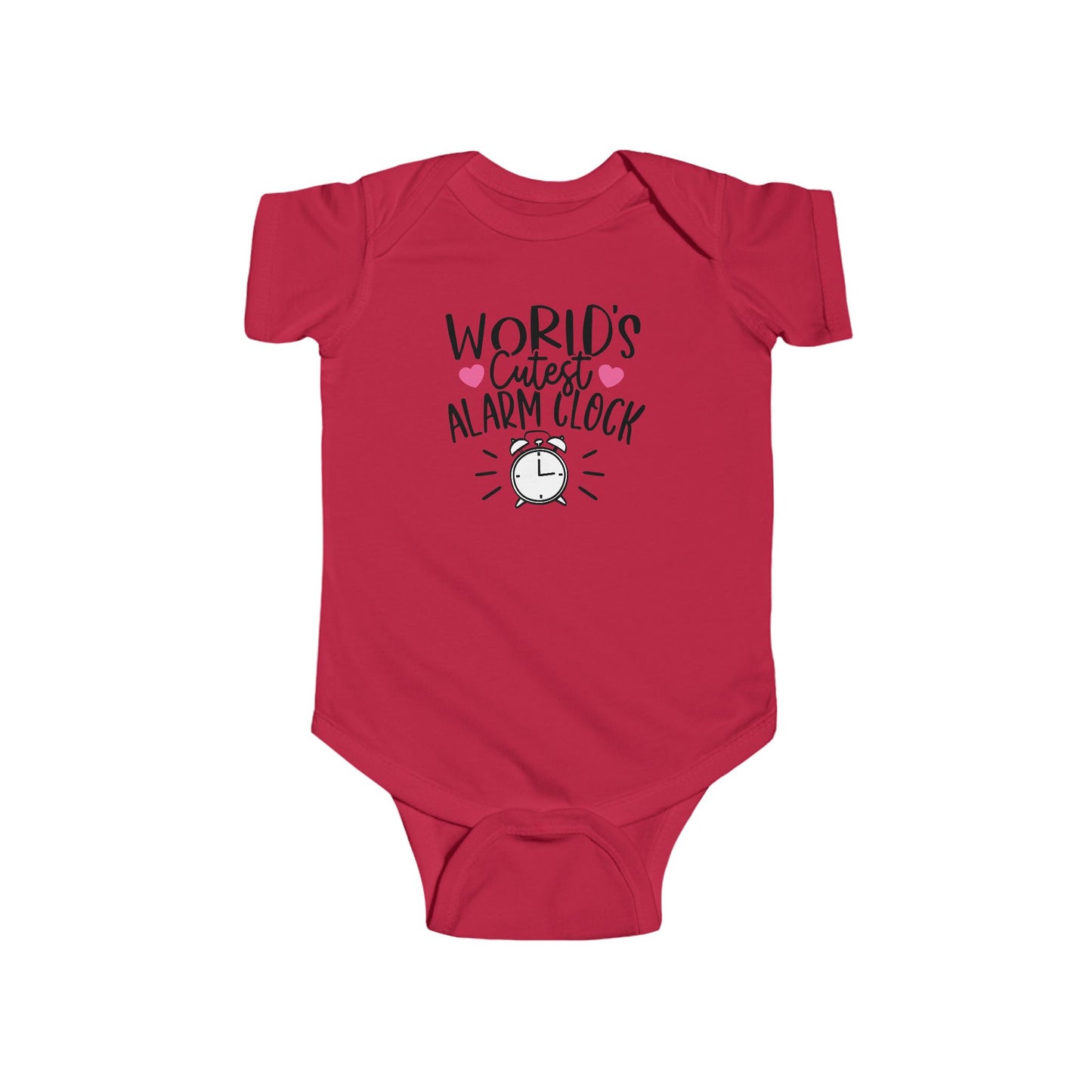 World’s Cutest Alarm Clock Baby Girl Onesie | Funny Infant Bodysuit with Clock Design | Organic Option Available