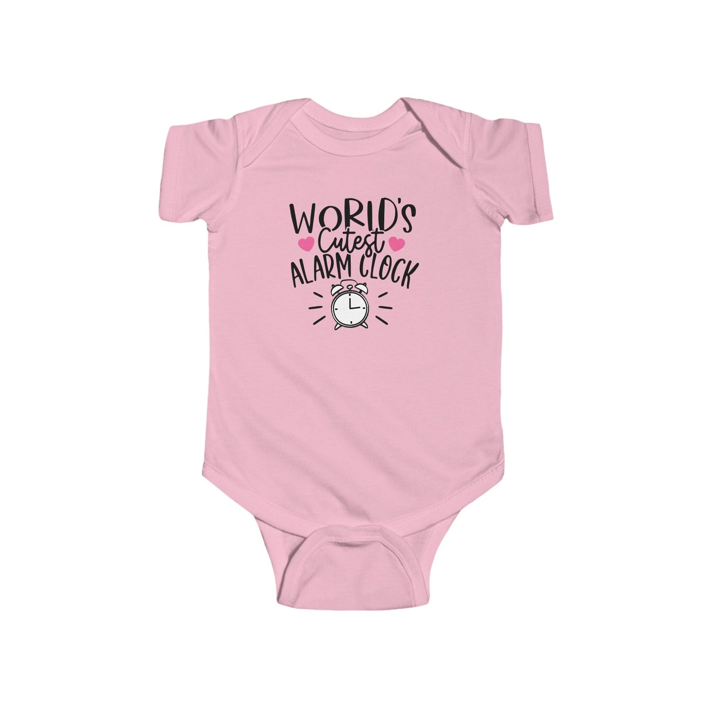 World’s Cutest Alarm Clock Baby Girl Onesie | Funny Infant Bodysuit with Clock Design | Organic Option Available