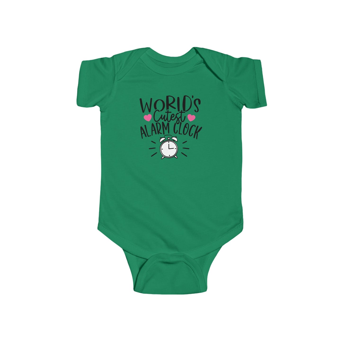 World’s Cutest Alarm Clock Baby Girl Onesie | Funny Infant Bodysuit with Clock Design | Organic Option Available