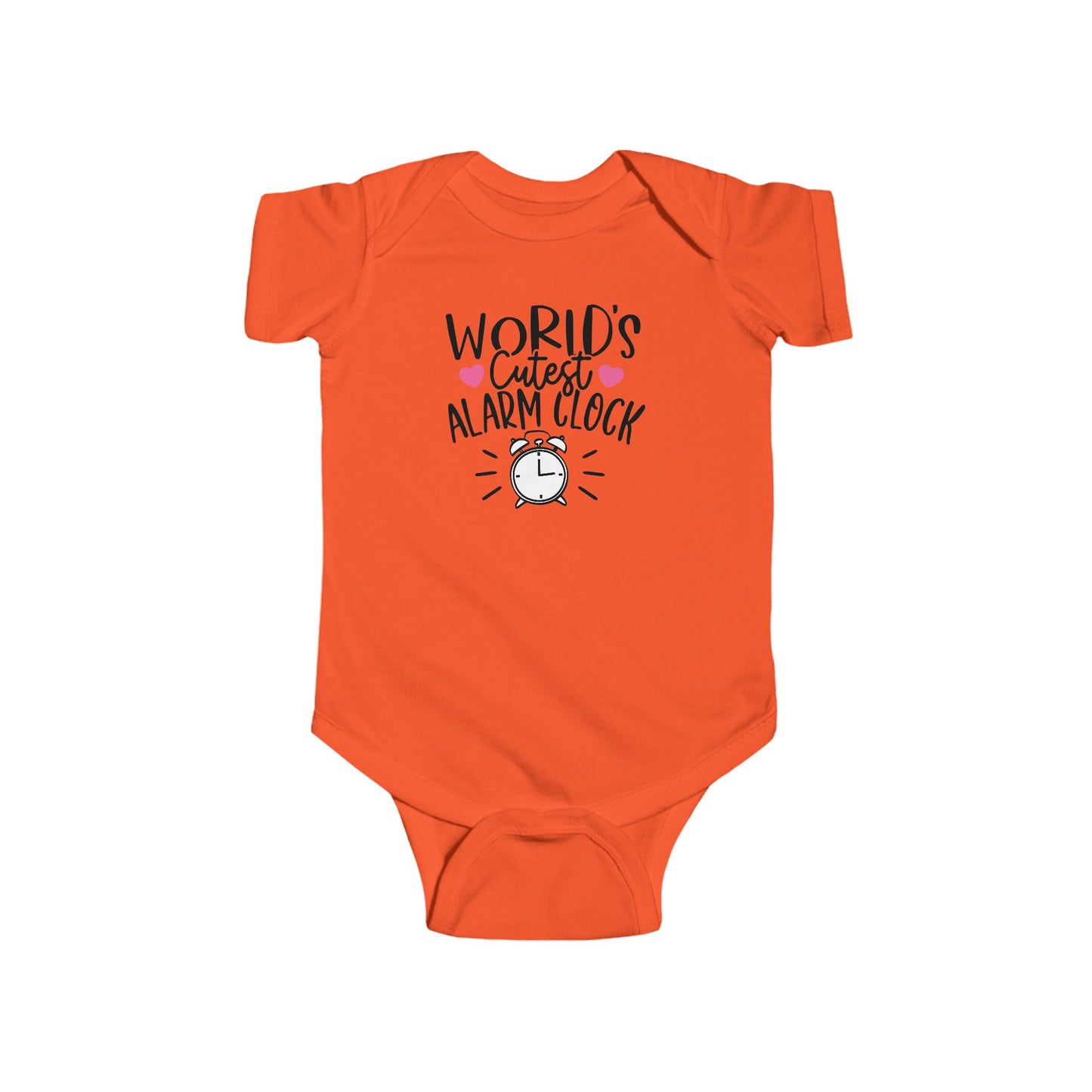 World’s Cutest Alarm Clock Baby Girl Onesie | Funny Infant Bodysuit with Clock Design | Organic Option Available